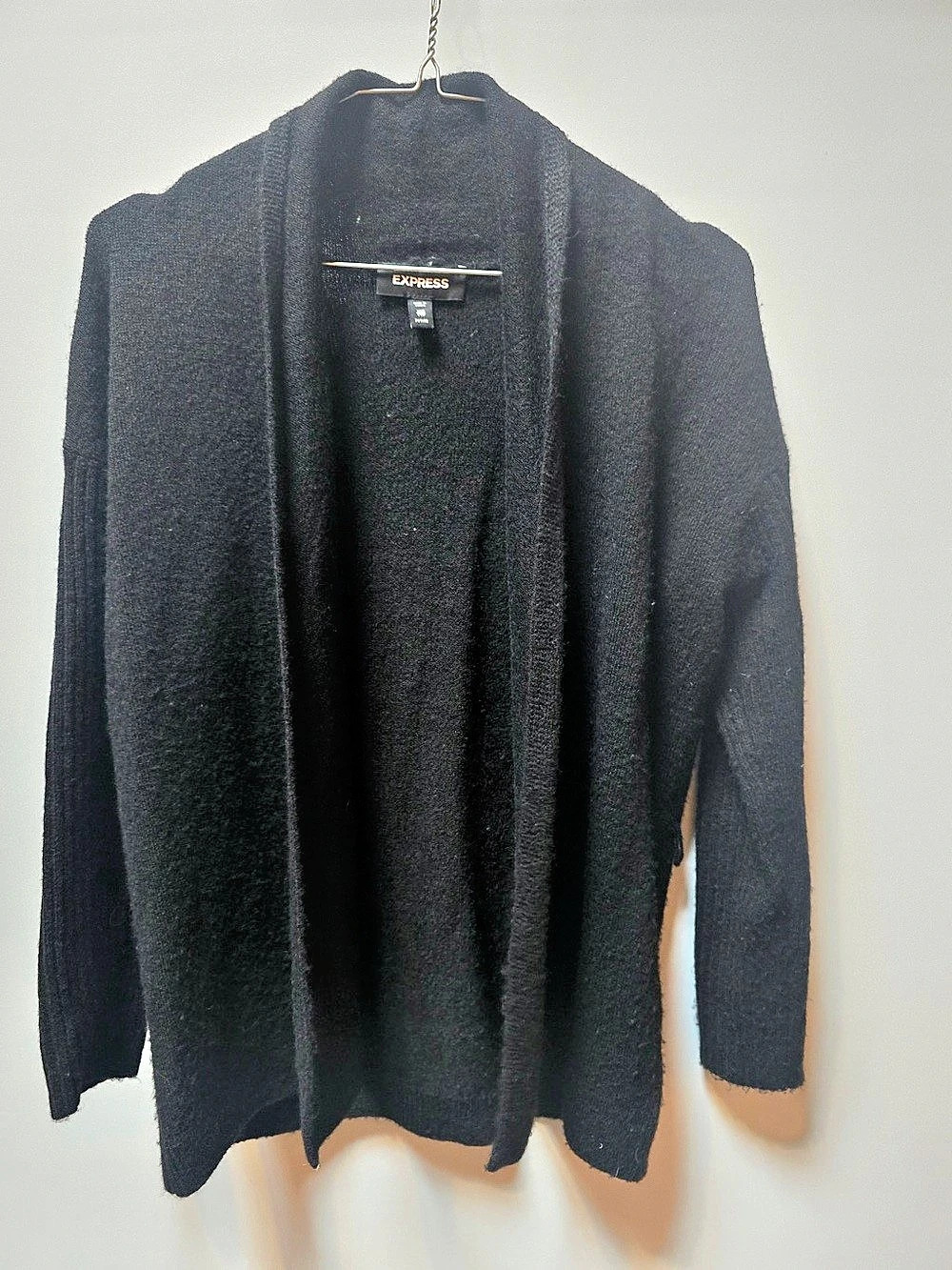Express Open Front Cardigan in Black XXS Petite